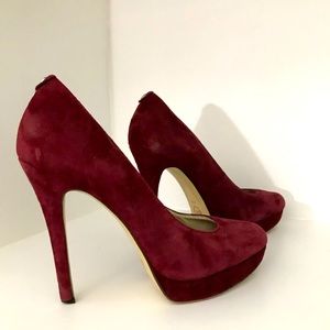 Michael Kors suede burgundy heels